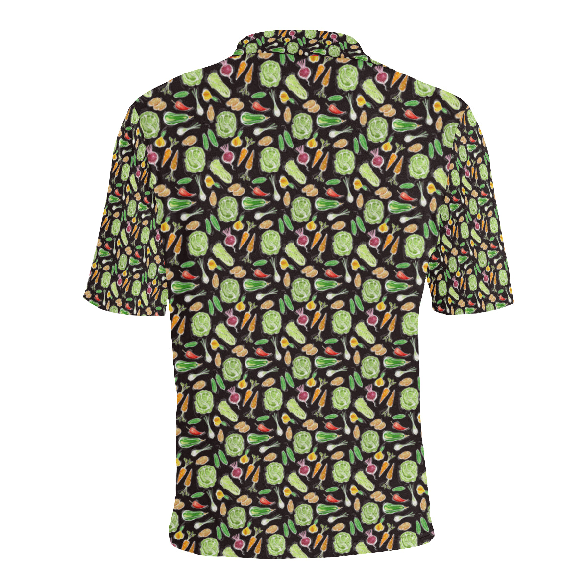Vegan Draw Themed Design Print Men Polo Shirt