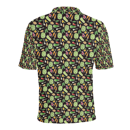Vegan Draw Themed Design Print Men Polo Shirt