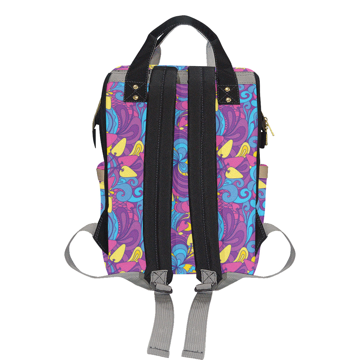 Psychedelic Mushroom Pattern Print Design A03 Diaper Bag Backpack