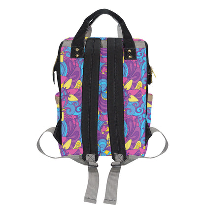 Psychedelic Mushroom Pattern Print Design A03 Diaper Bag Backpack