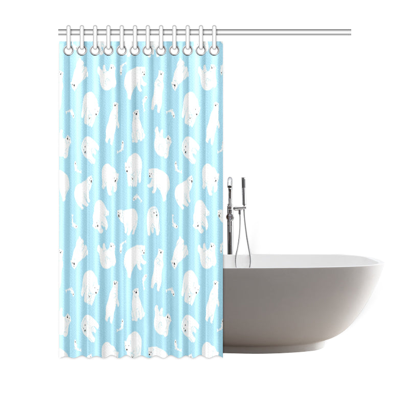 Polar Bear Pattern Print Design PB01 Shower Curtain