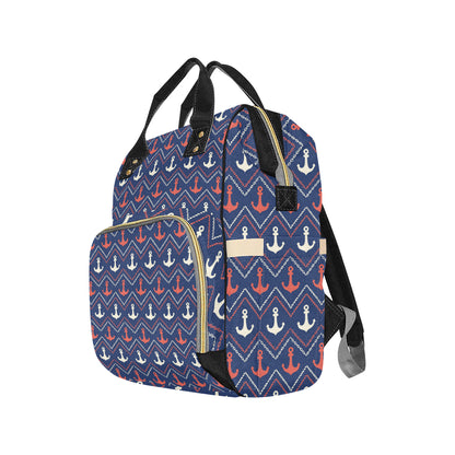 Anchor Pattern Print Design 07 Diaper Bag Backpack