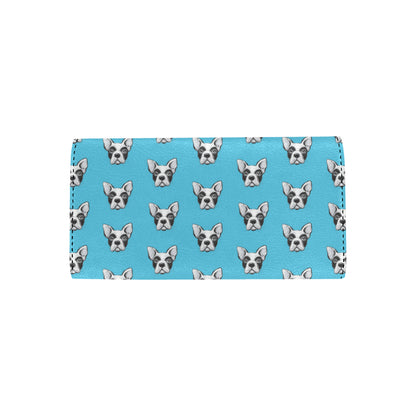 Boston Terrier Pattern Print Design 01 Women's Trifold Wallet