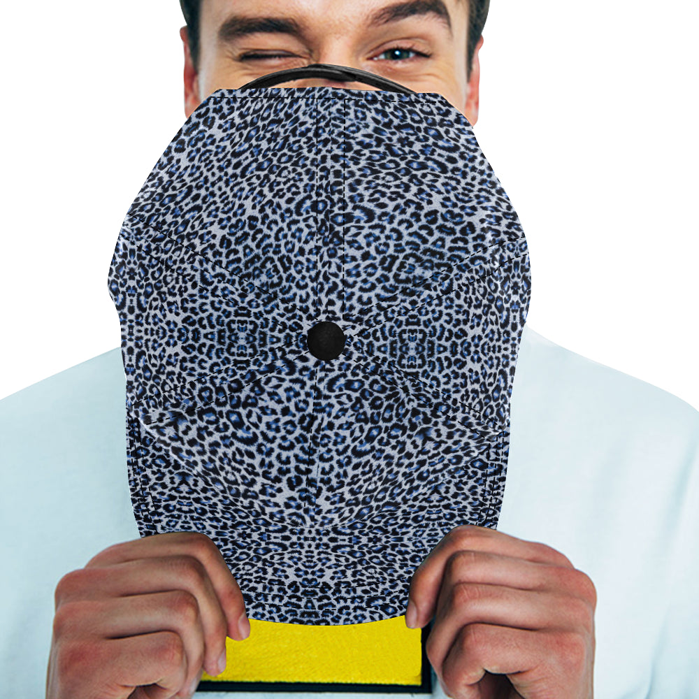 Leopard Blue Skin Print Snapback Cap