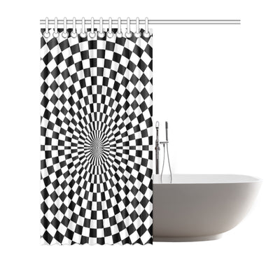 Checkered Flag Optical illusion Shower Curtain