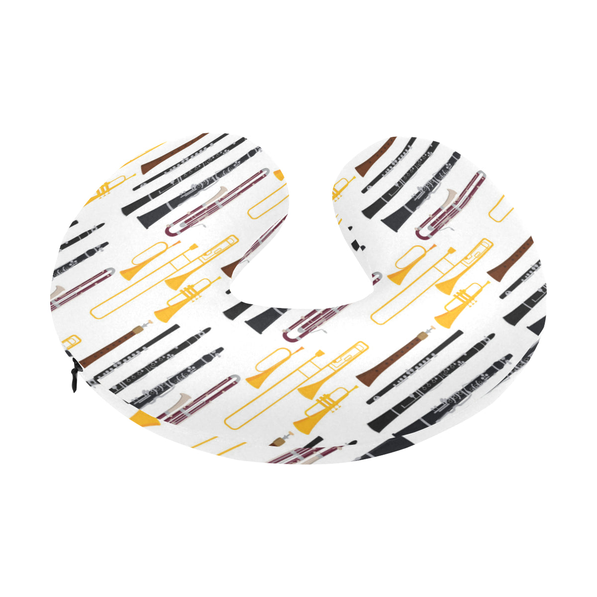Clarinet Pattern Print Design 01 U-Shaped Travel Neck Pillow
