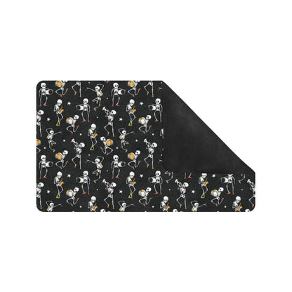 Skeleton Dance Print Rubber Doormat