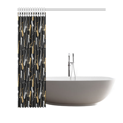 Saxophone Pattern Print Design 01 Shower Curtain