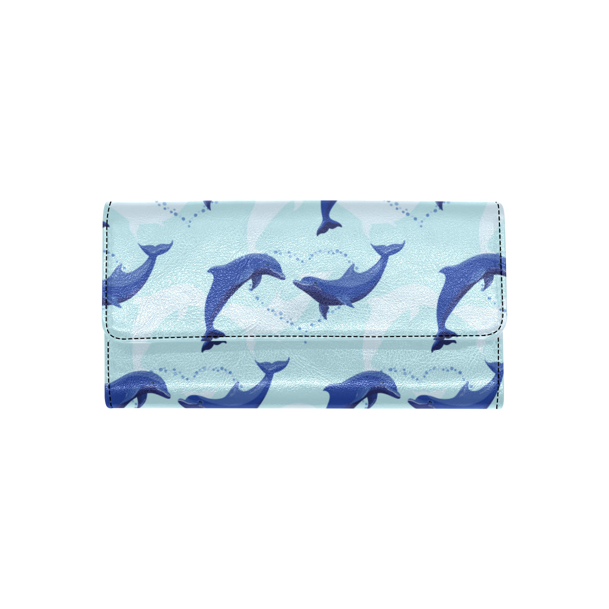 Dolphin Heart Pattern Women's Trifold Wallet