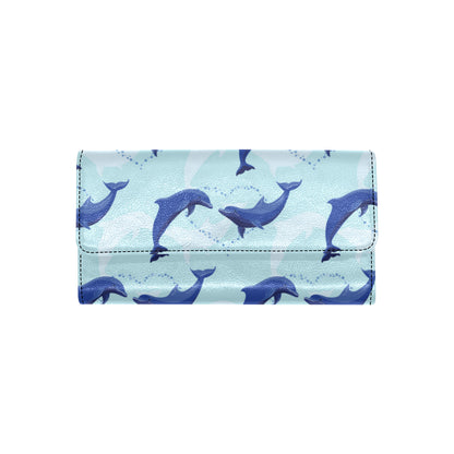 Dolphin Heart Pattern Women's Trifold Wallet