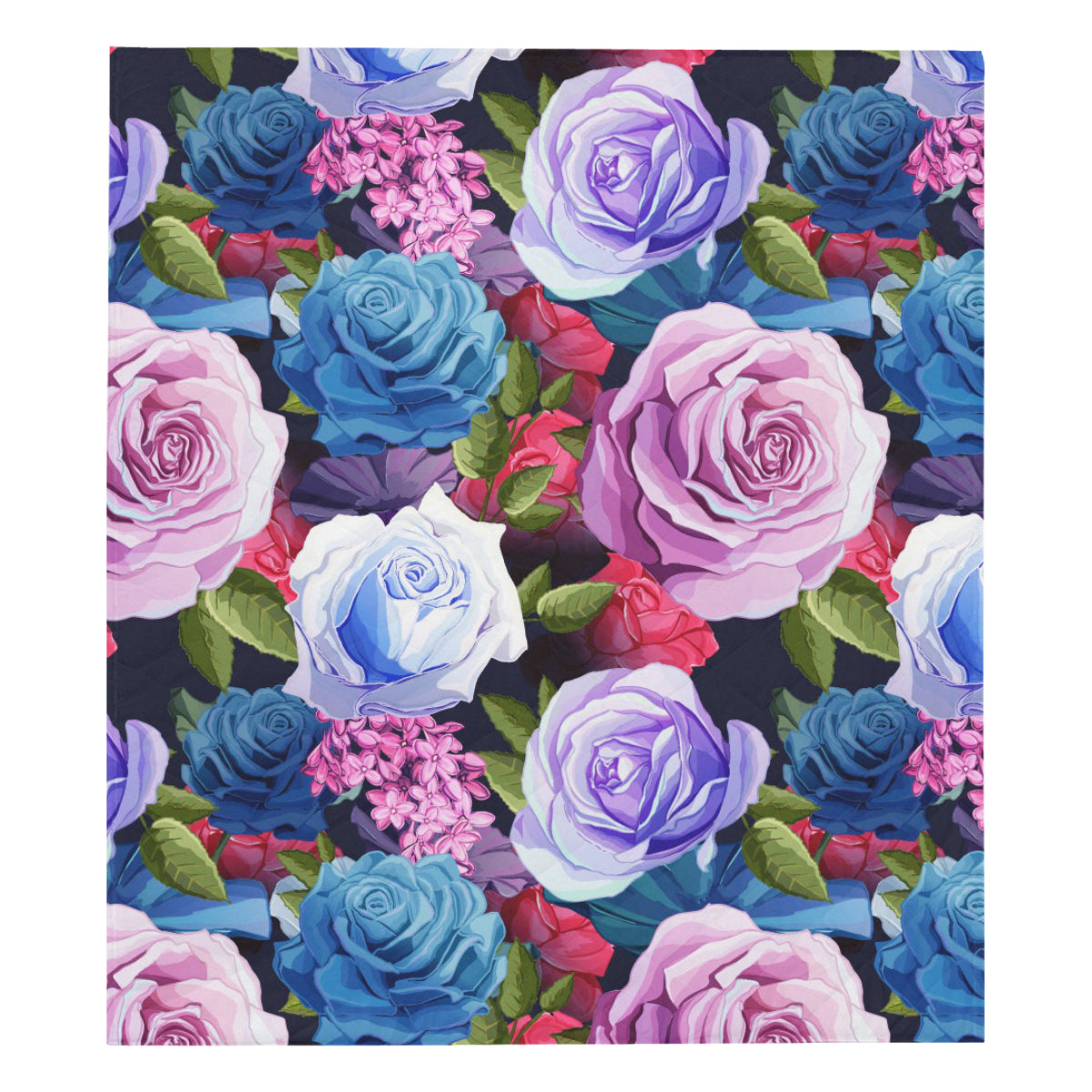 Rose Pattern Print Design RO09 Premium Quilt