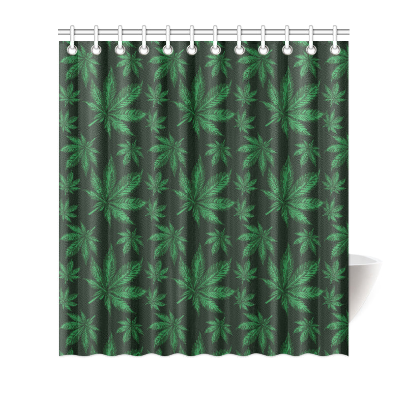 Pot Leaf Pattern Print Design A04 Shower Curtain