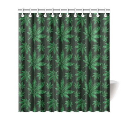 Pot Leaf Pattern Print Design A04 Shower Curtain