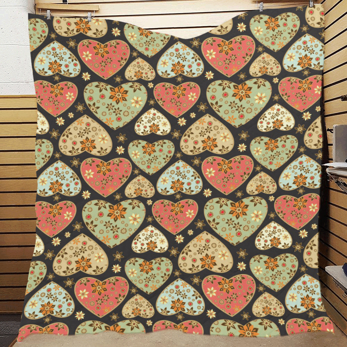 Heart Boho Pattern Print Design HE04 Premium Quilt