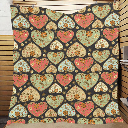 Heart Boho Pattern Print Design HE04 Premium Quilt