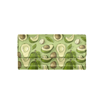 Avocado Pattern Print Design AC03 Women's Trifold Wallet