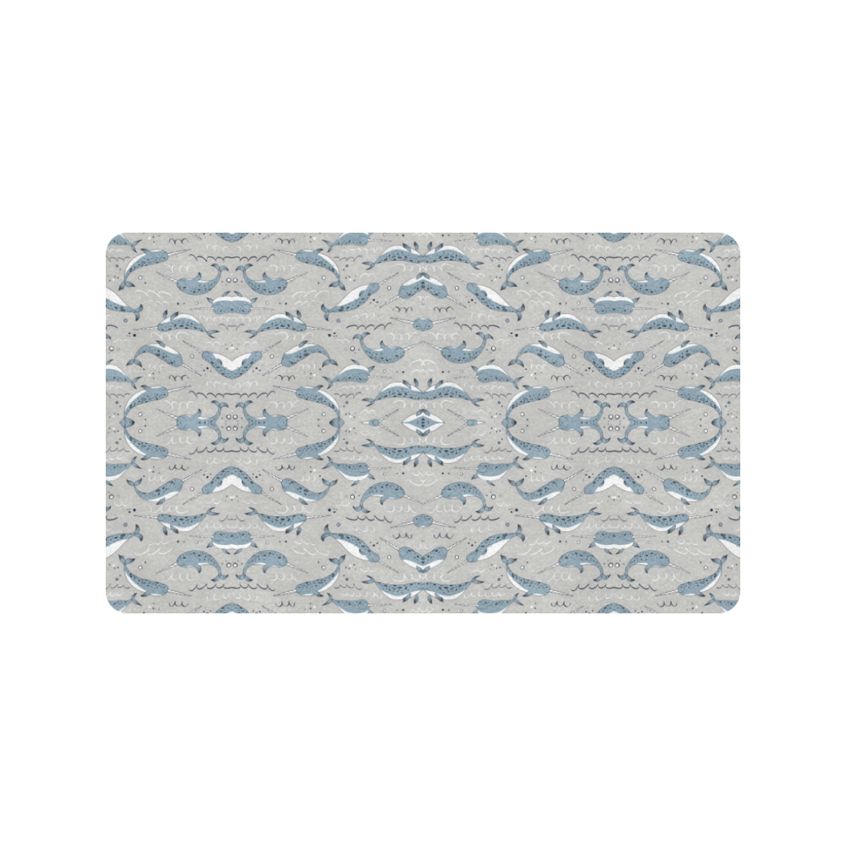 Narwhal Pattern Print Rubber Doormat