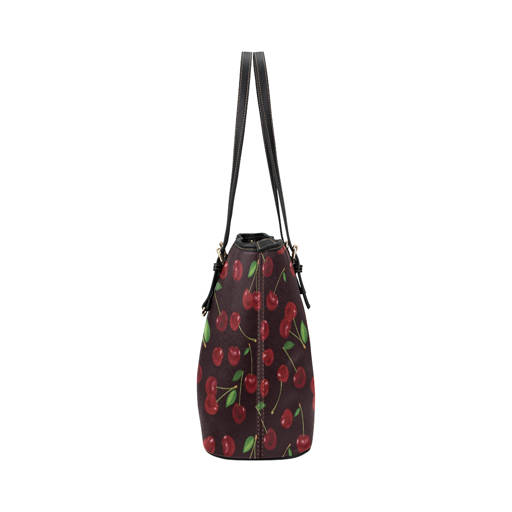 Cherry Fresh Pattern Leather Tote Bag