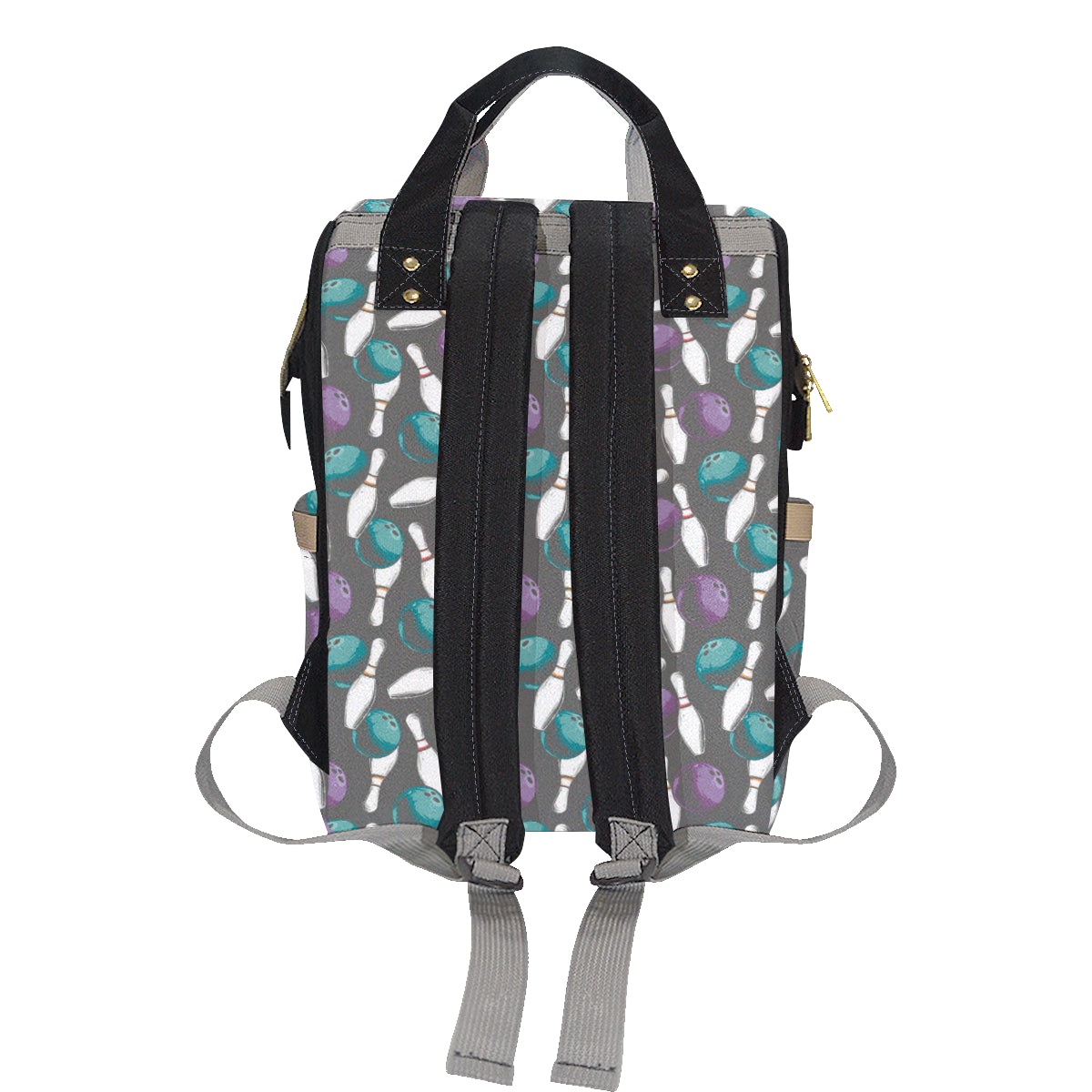 Bowling Pattern Print Design 03 Diaper Bag Backpack