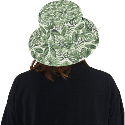 Palm Leaves Pattern Print Design PL014 Unisex Bucket Hat