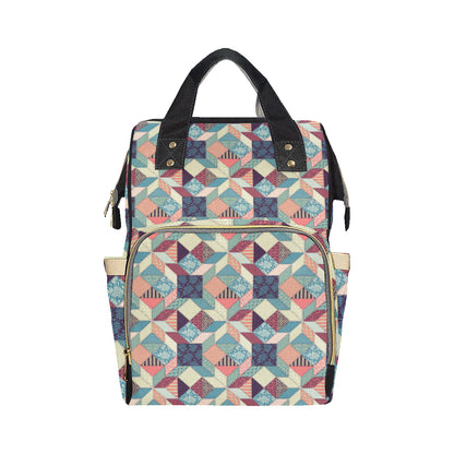 Patchwork Pattern Print Design 02 Diaper Bag Backpack