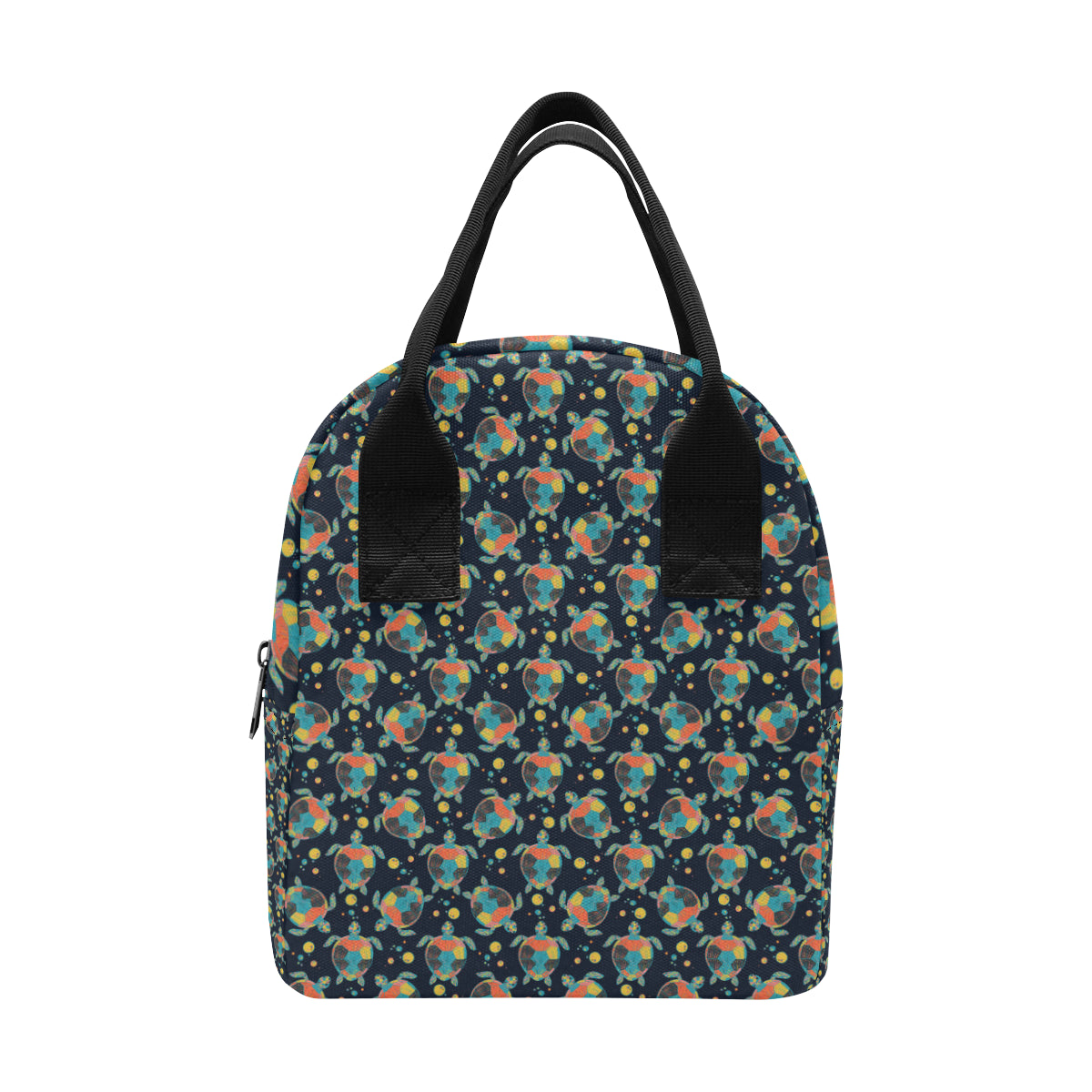 Sea Turtle Colorful with bubble Print Insulated Lunch Bag