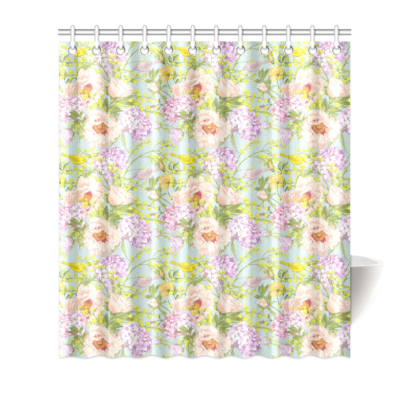 Hydrangea Pattern Print Design HD02 Shower Curtain