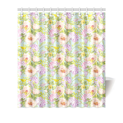 Hydrangea Pattern Print Design HD02 Shower Curtain