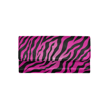 Pink Zebra Women's Trifold Wallet