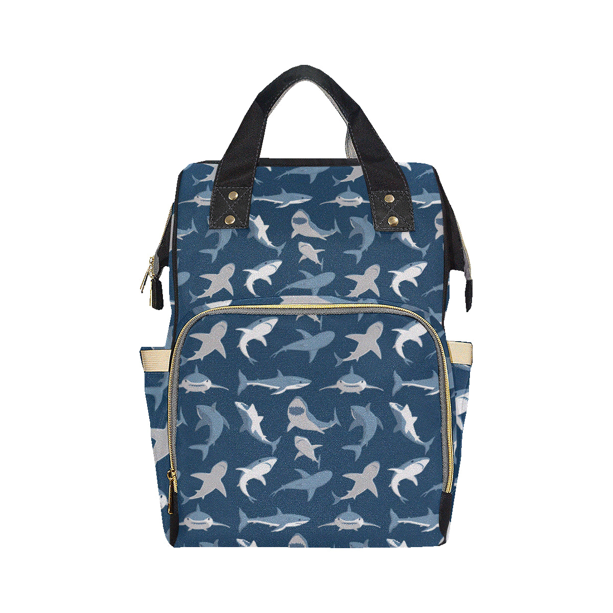 Shark Action Pattern Diaper Bag Backpack