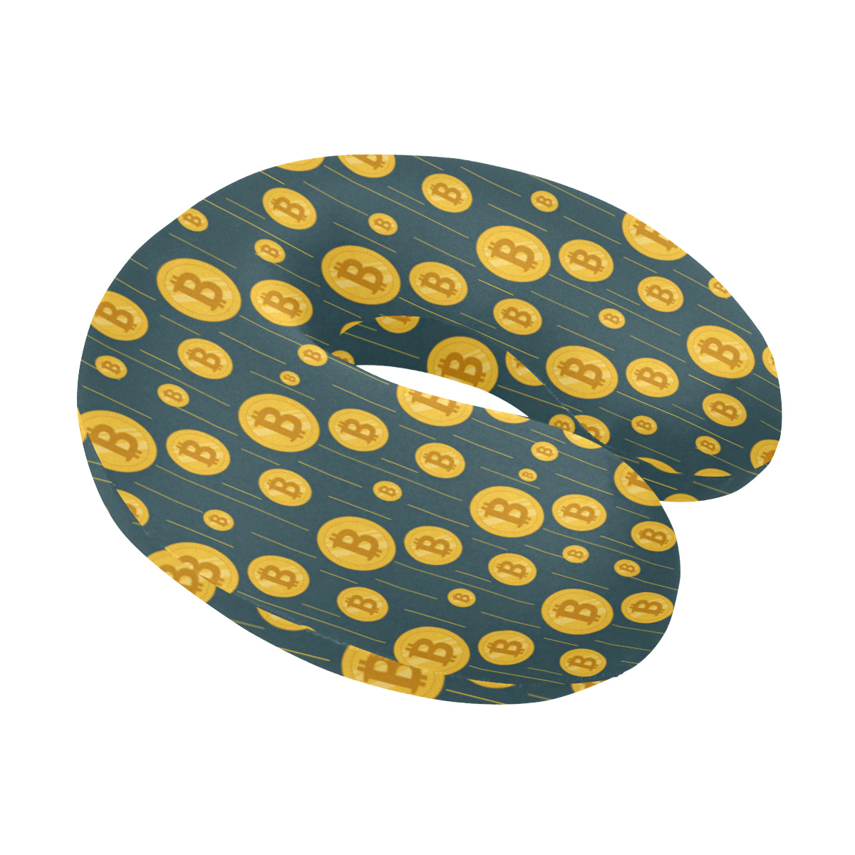 Bitcoin Pattern Print Design 01 U-Shaped Travel Neck Pillow