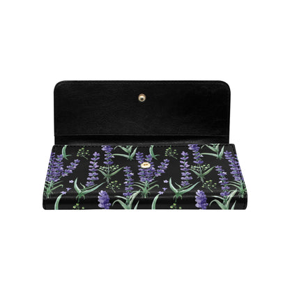 Lavender Pattern Print Design LV01 Women's Trifold Wallet