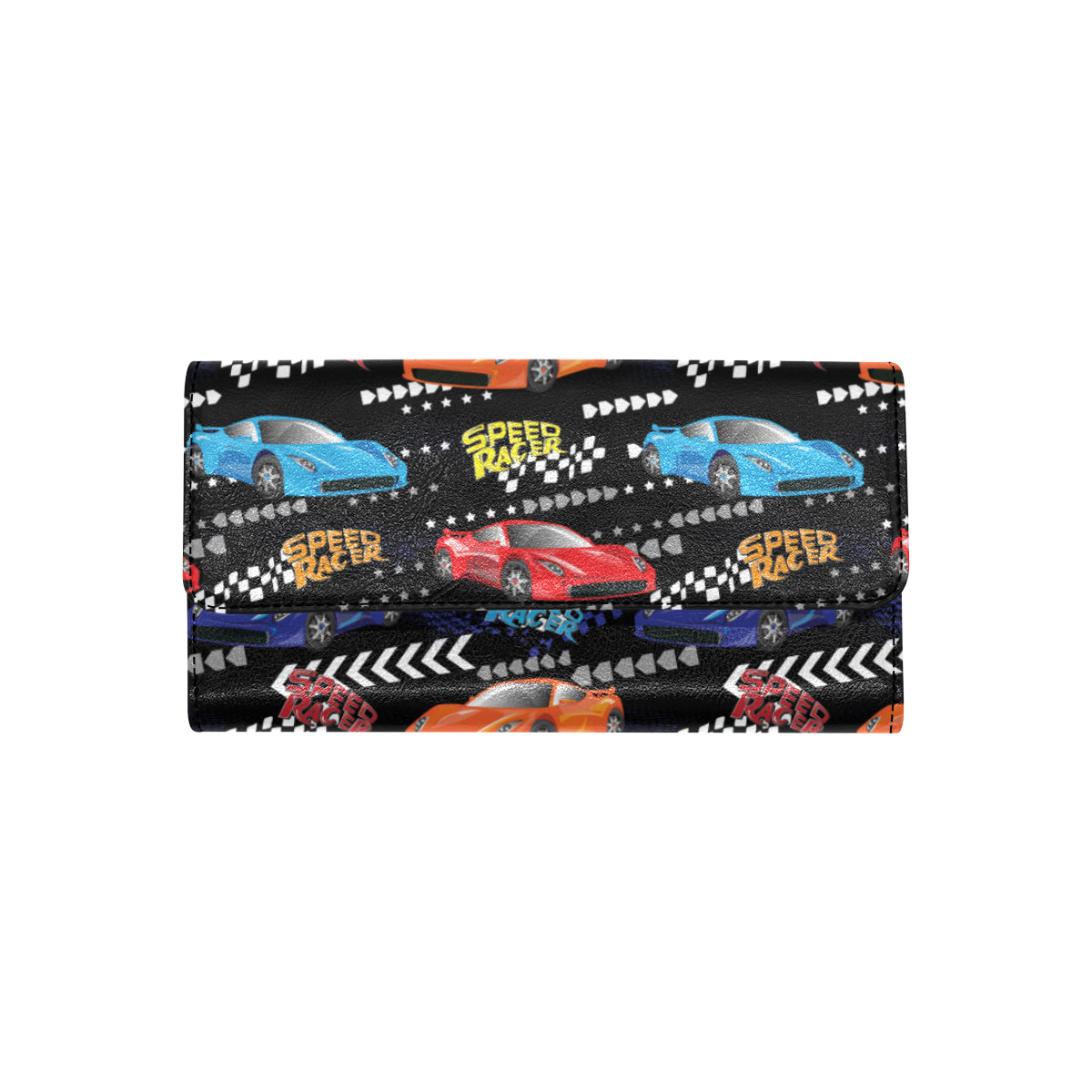 Racing Pattern Print Design A05 Women's Trifold Wallet
