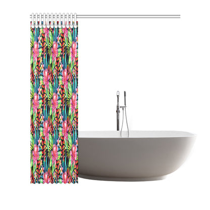 Heliconia Pattern Print Design HL02 Shower Curtain