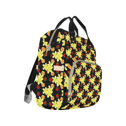 Yellow Plumeria Pattern Print Design PM04 Diaper Bag Backpack