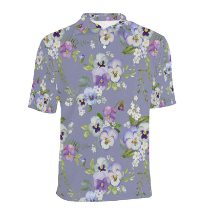 Pansy Pattern Print Design PS05 Men Polo Shirt