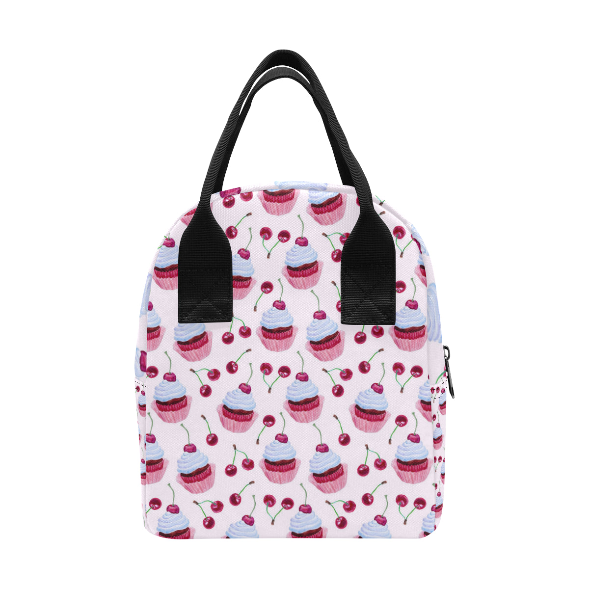 Cherry Cupcake Pink Pattern Insulated Lunch Bag