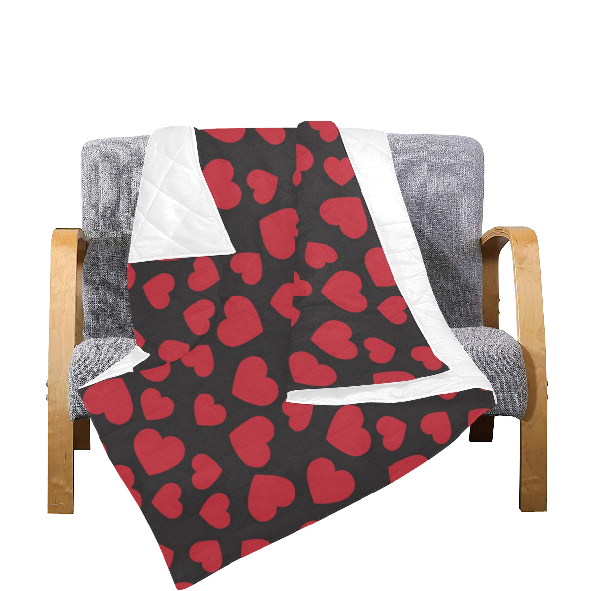 Heart Red Pattern Print Design HE01 Premium Quilt