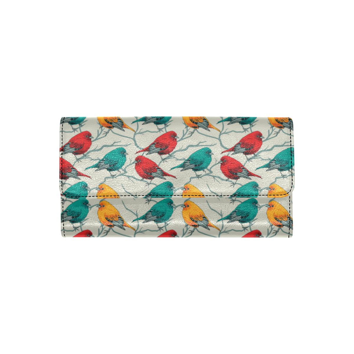 Birds Pattern Print Design 04 Women's Trifold Wallet