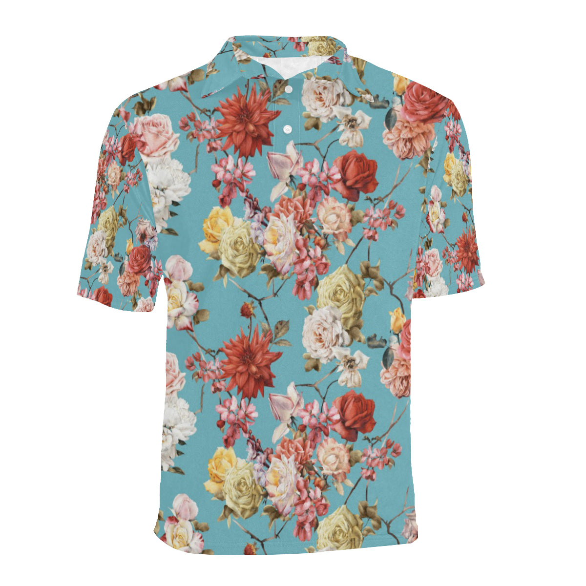 Summer Floral Pattern Print Design SF05 Men Polo Shirt