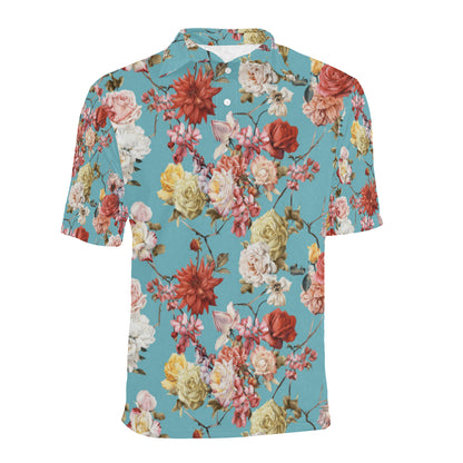 Summer Floral Pattern Print Design SF05 Men Polo Shirt