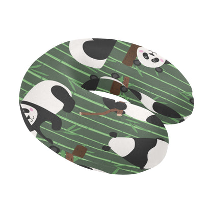 Panda Pattern Print Design A04 U-Shaped Travel Neck Pillow