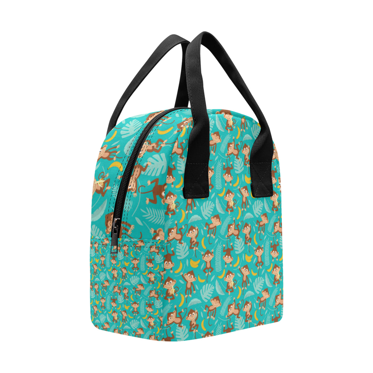 Monkey Happy Design Themed Print Insulated Lunch Bag