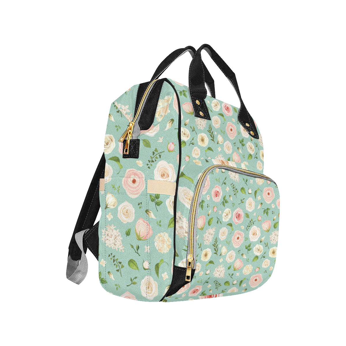 Lisianthus Pattern Print Design 01 Diaper Bag Backpack