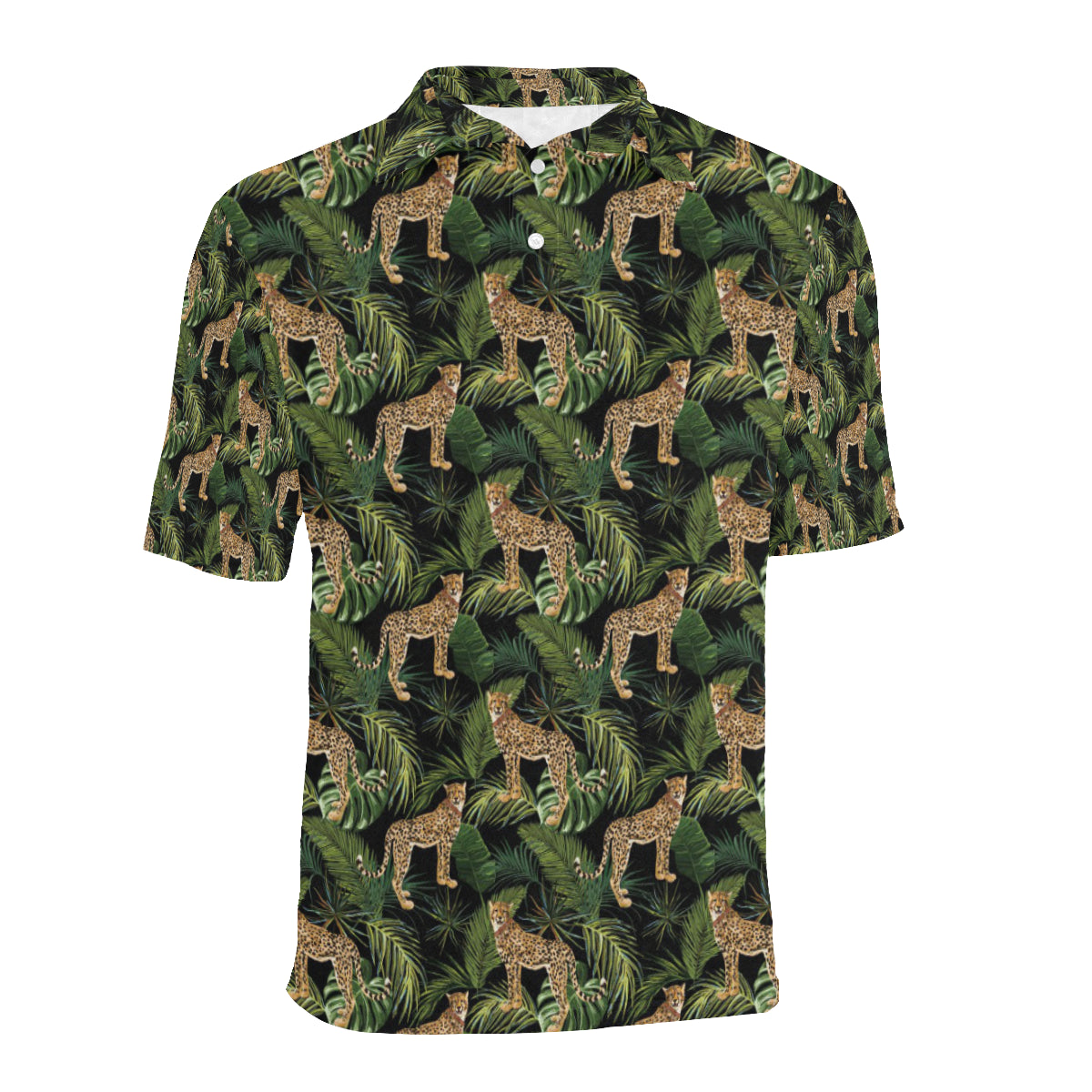 Cheetah Pattern Print Design 05 Men Polo Shirt
