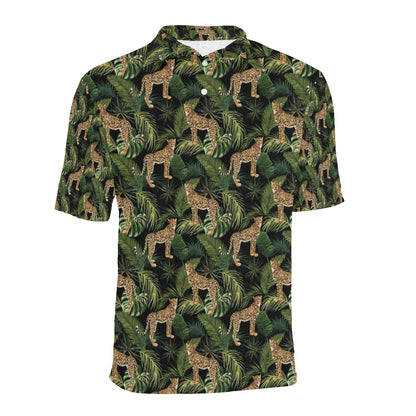 Cheetah Pattern Print Design 05 Men Polo Shirt