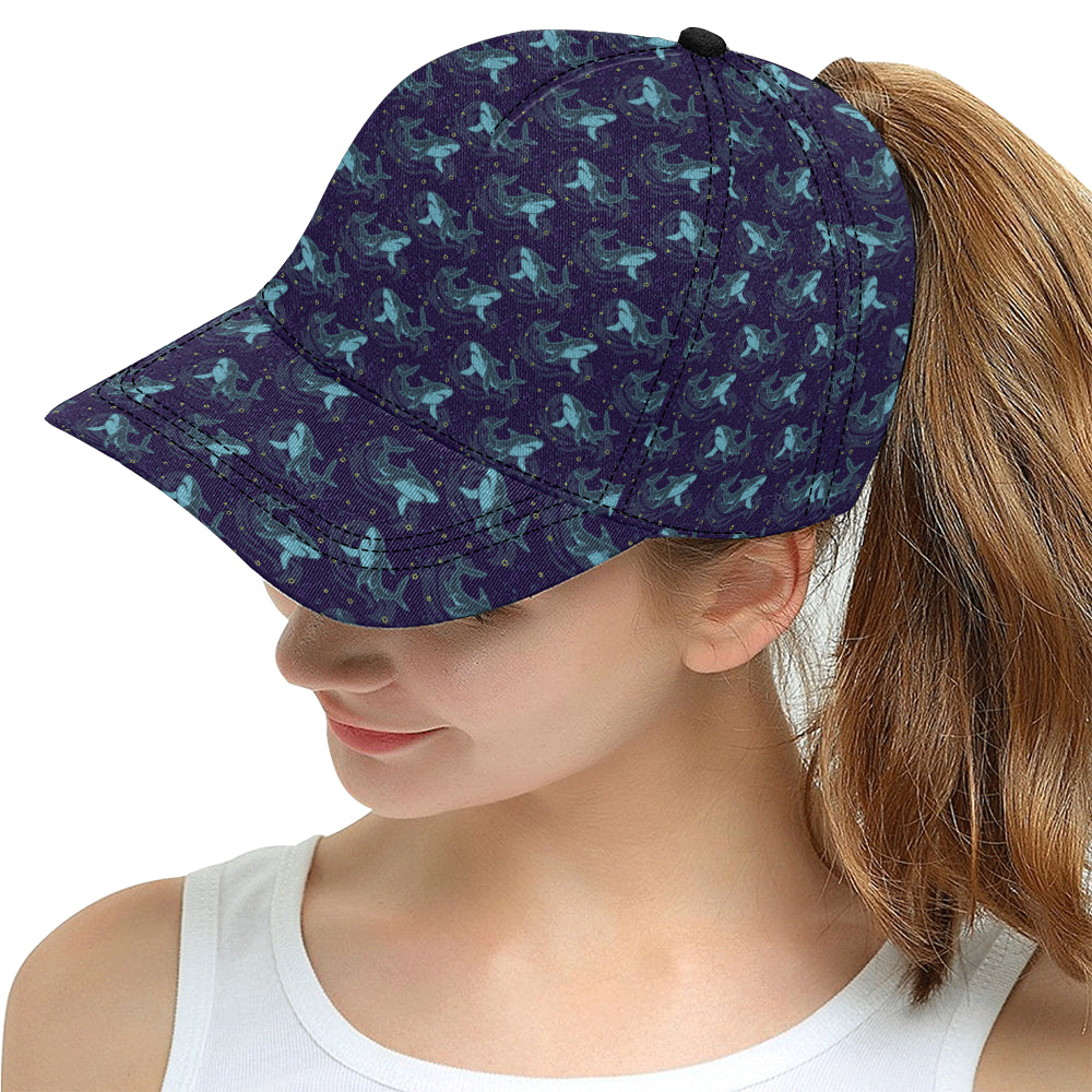 Shark Themed Print Snapback Cap