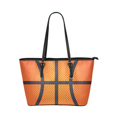 Basketball Texture Print Pattern Leather Tote Bag
