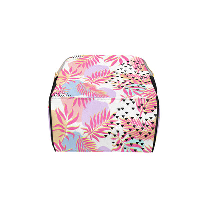 Pink Tropical Palm Leaves Diaper Bag Backpack