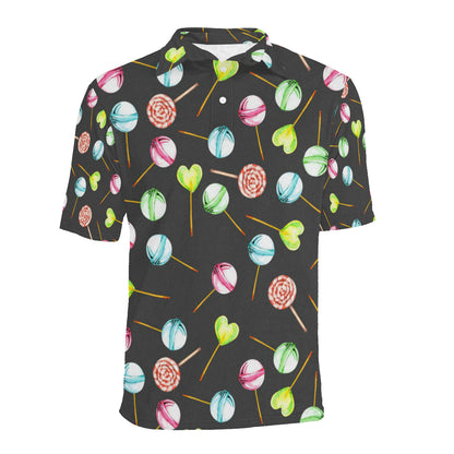 Lollipop Pattern Print Design LL02 Men Polo Shirt
